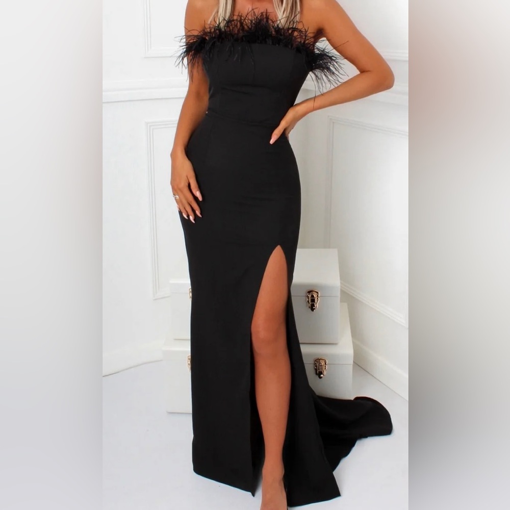 Dress me zee black feather gown